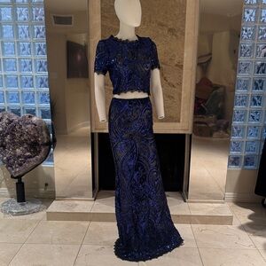 24KT Sheer Mesh Sequin Formal Skirt Set